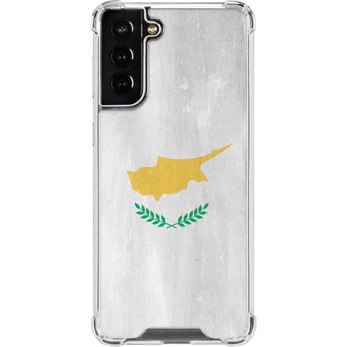 Cyprus Flag Distressed Galaxy S21 FE Clear Case
